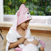 Teddy Love Pink Hooded Towel