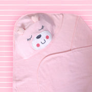 Pink hooded baby towel