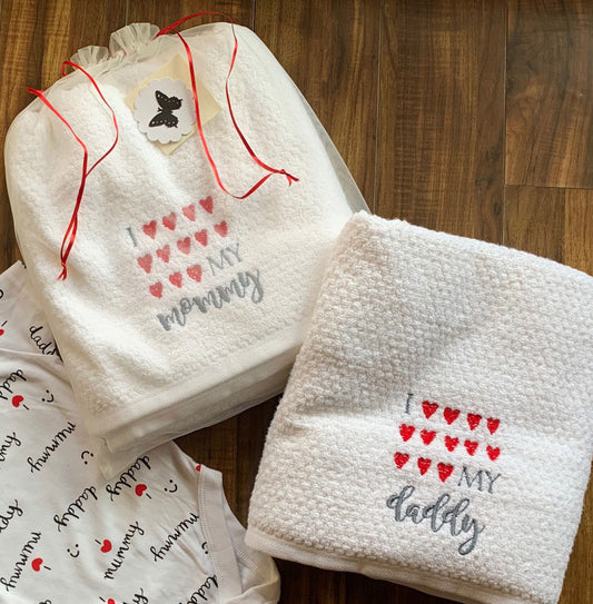 I love Mommy Daddy Bath Set