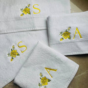 Yellow Blooms 4 pc Hand Towel Set